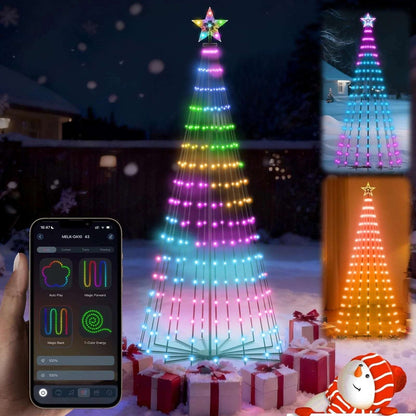 8' Smart 340 LED Christmas Tree App Control RGB Lighted Cone Music Sync DIY IP65