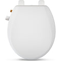 Clirass Round Bidet Toilet Seat with Quiet-Close Lid Non-Electric Dual Nozzle