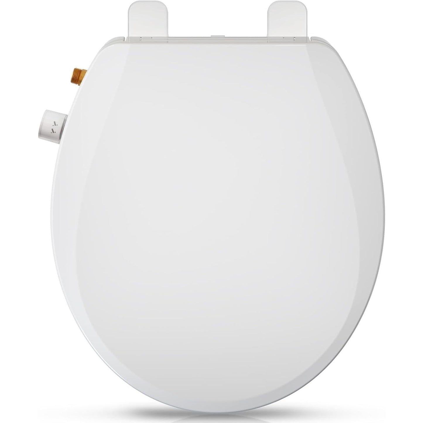 Clirass Round Bidet Toilet Seat with Quiet-Close Lid Non-Electric Dual Nozzle