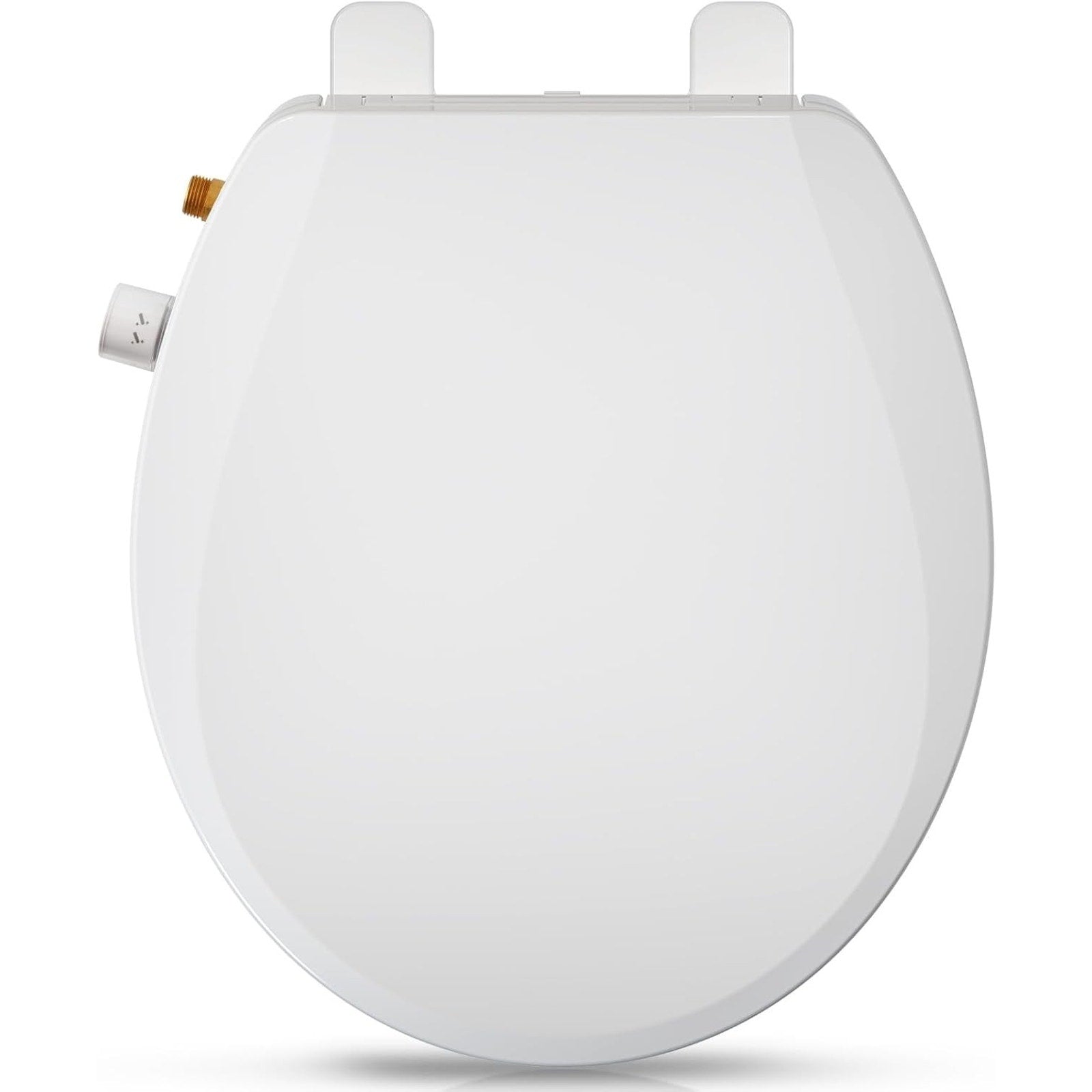 Clirass Round Bidet Toilet Seat with Quiet-Close Lid Non-Electric Dual Nozzle