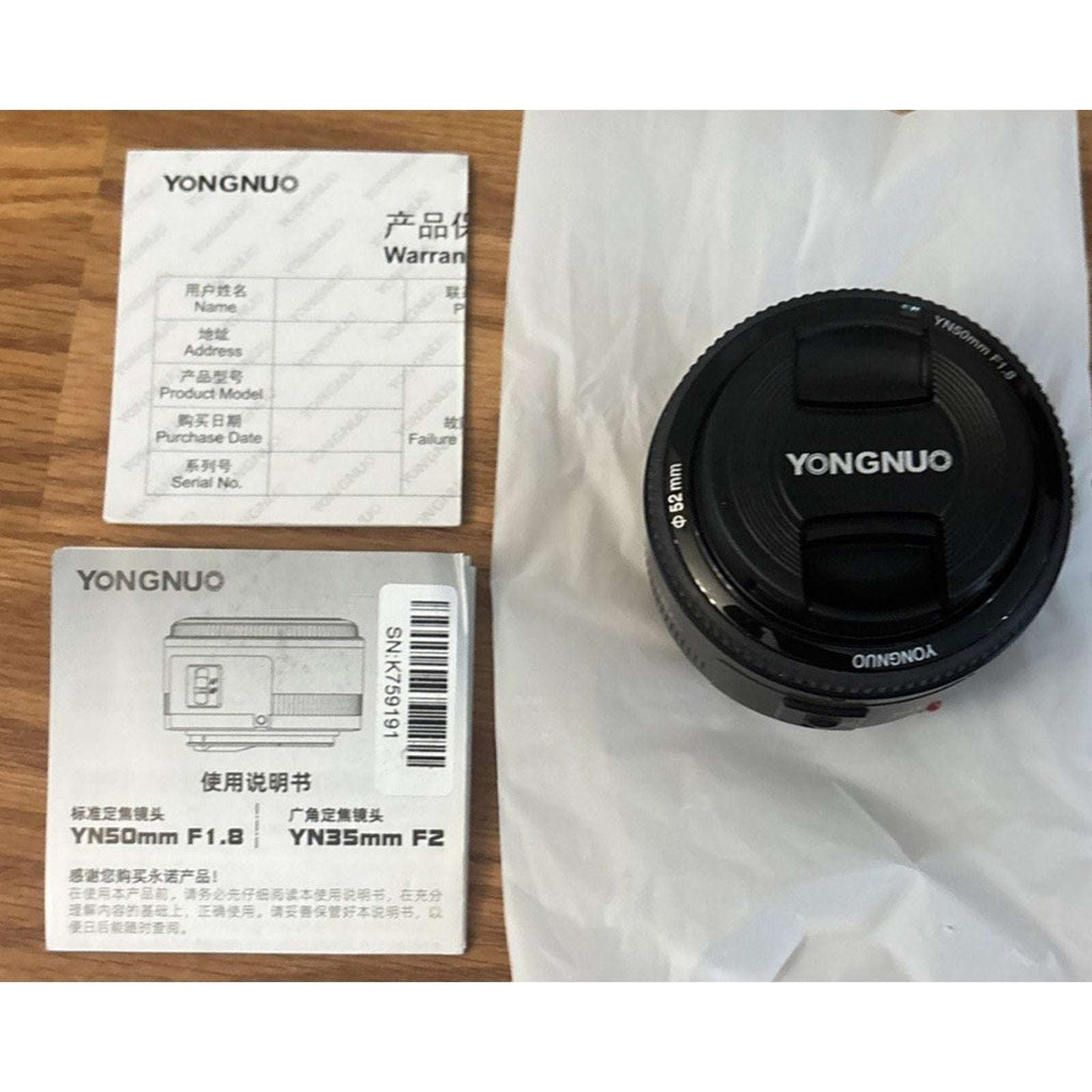 YONGNUO YN50mm F1.8 Canon EF Mount Auto/Manual Focus Full Frame 52mm Filter Size