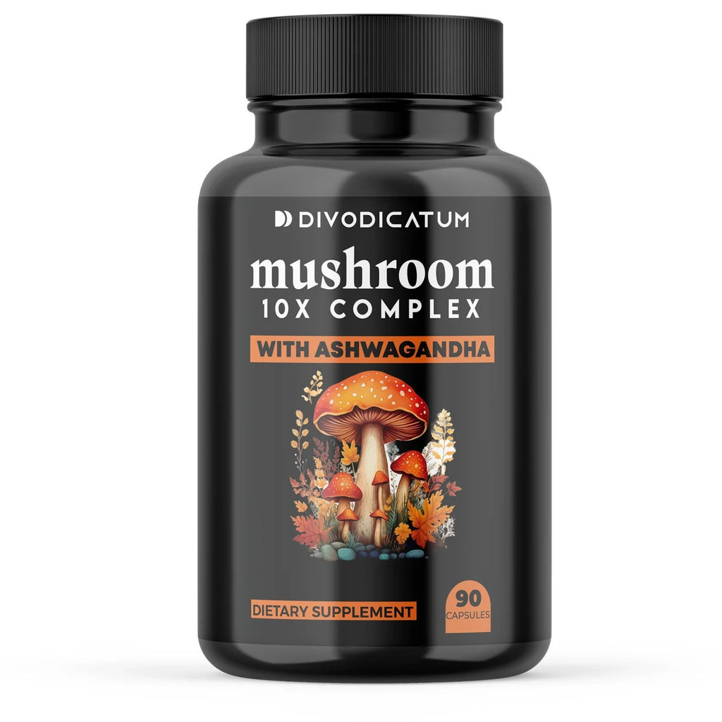 Advanced Mushroom Complex Capsules - 10X Lions Mane Supplement 90ct EXP: 06/2027