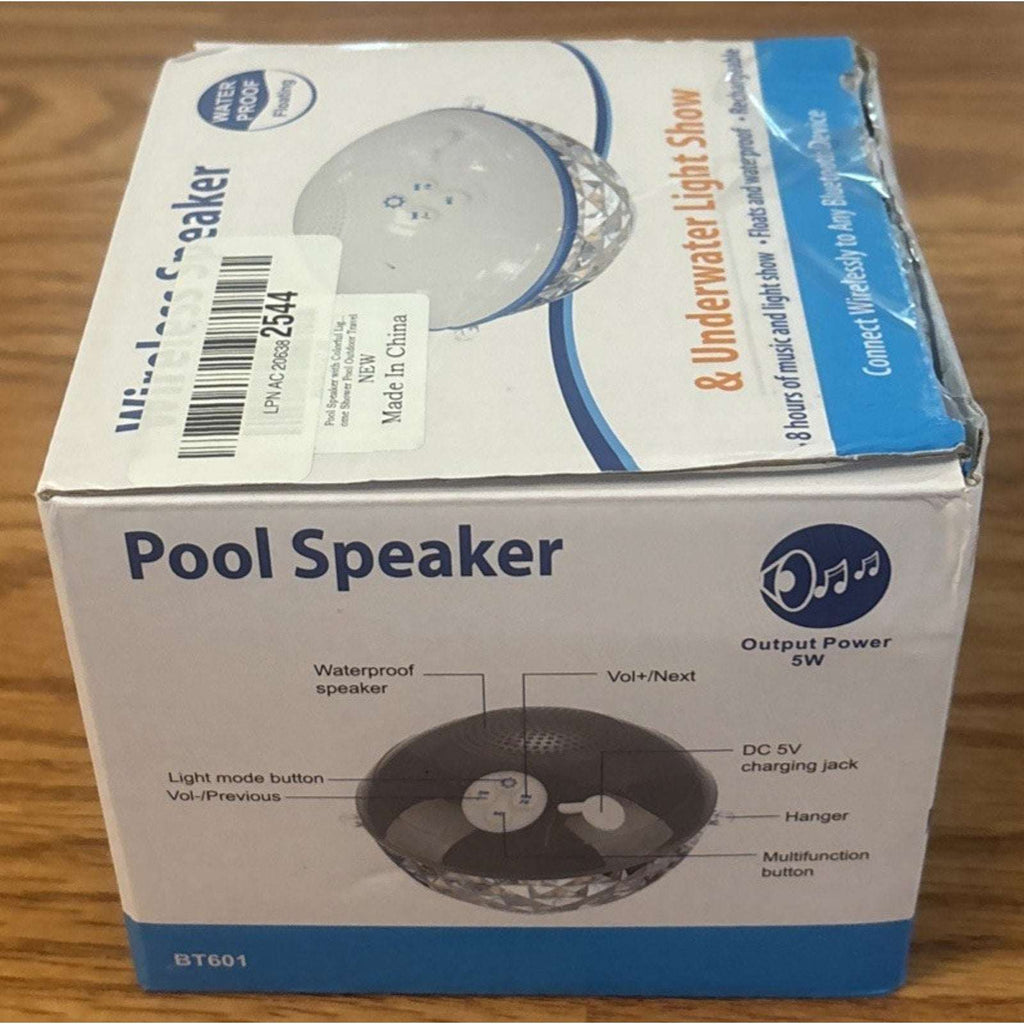 Waterproof Floating Bluetooth Pool Speaker with Colorful Underwater LED Lights