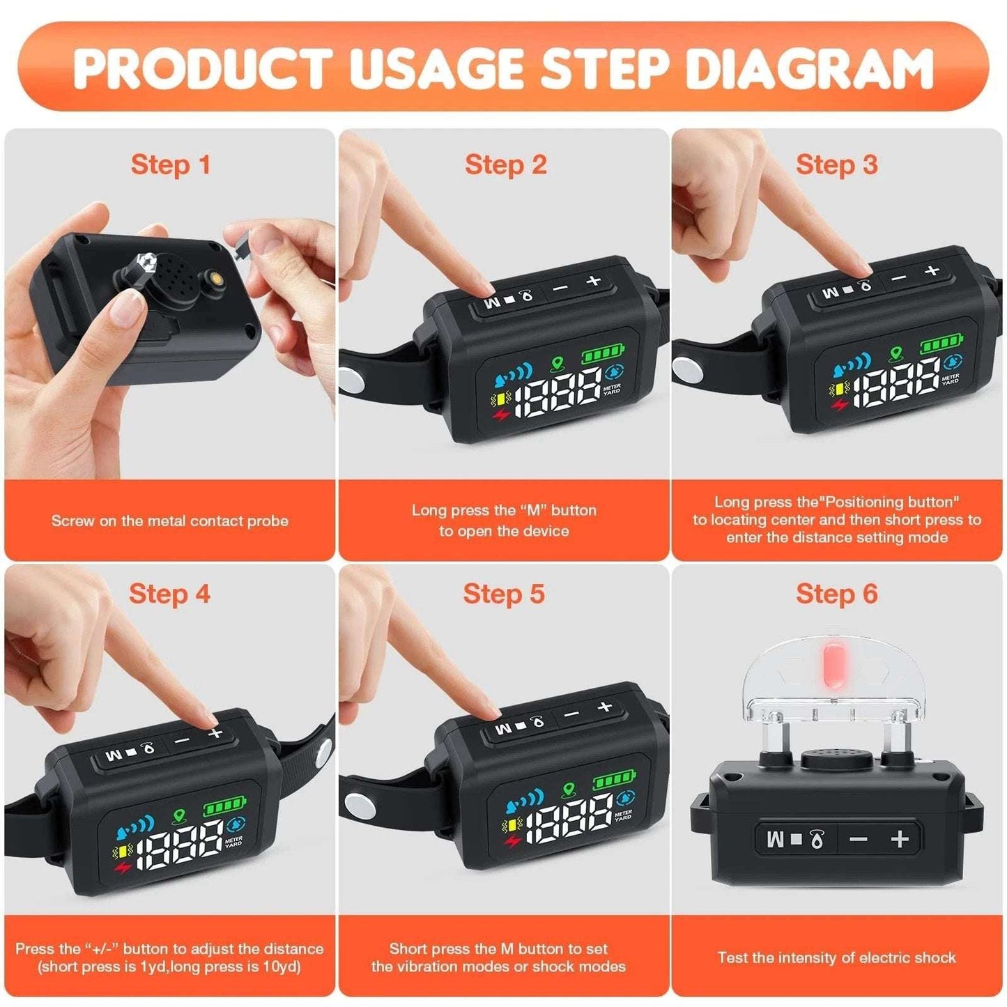 GPS Wireless Electric Dog Fence Pet Containment System Shock Collar 99-5997FT