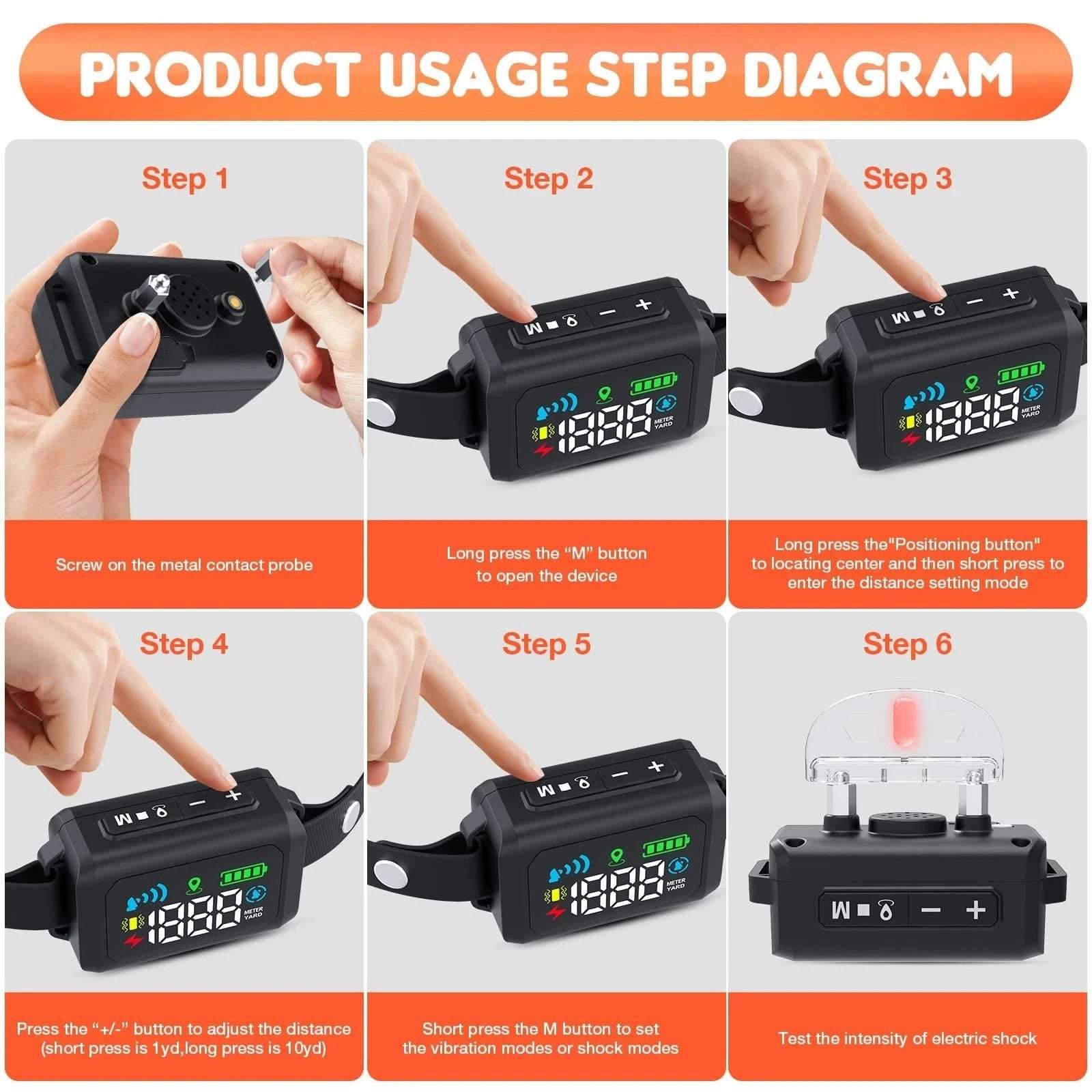 GPS Wireless Electric Dog Fence Pet Containment System Shock Collar 99-5997FT