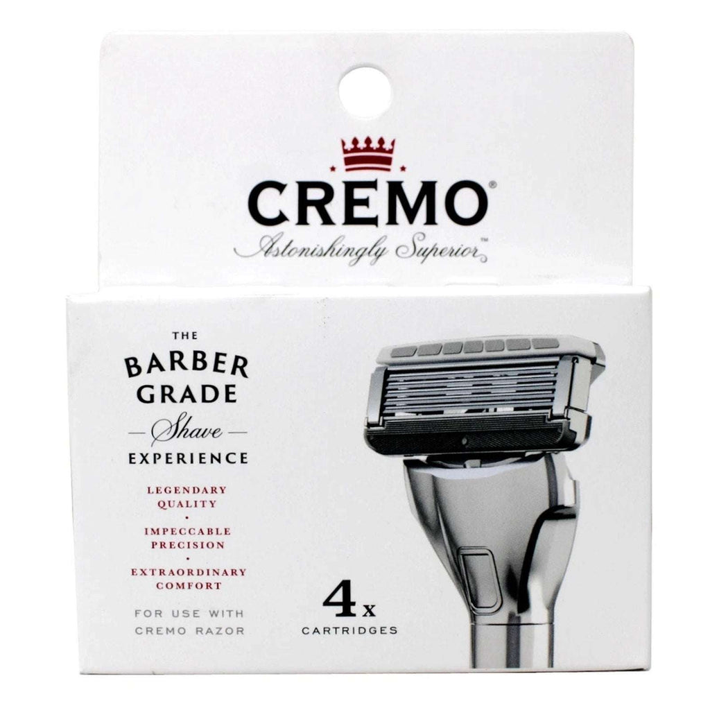 Cremo 5-Blade Barber Grade Mens Razor Cartridge Refills 4 Count - 1 Pack