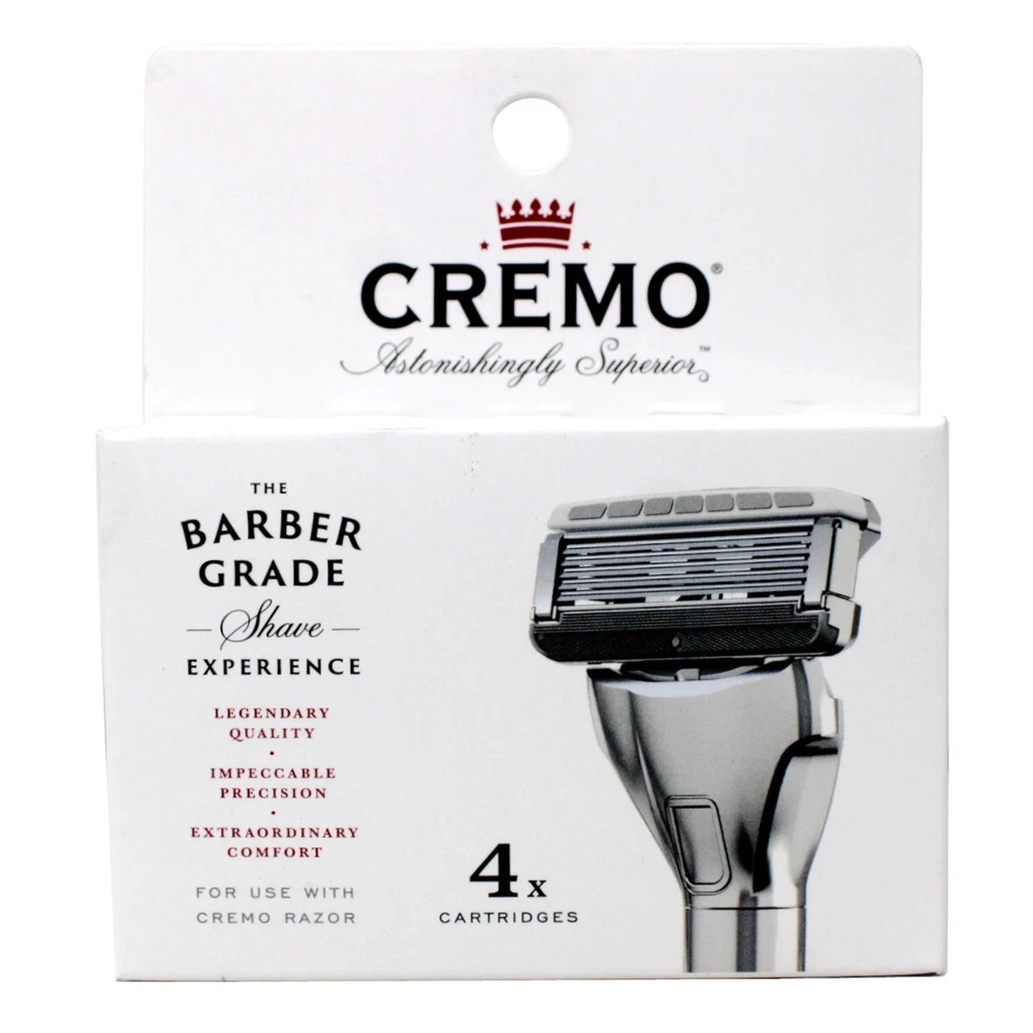 Cremo 5-Blade Barber Grade Mens Razor Cartridge Refills 4 Count - 1 Pack