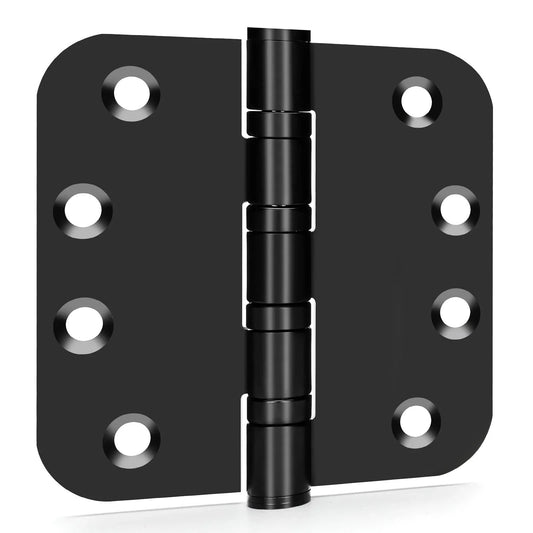 3Pk Stainless Steel Black Ball Bearing 4'' with 5/8'' Radius Corners Door Hinge