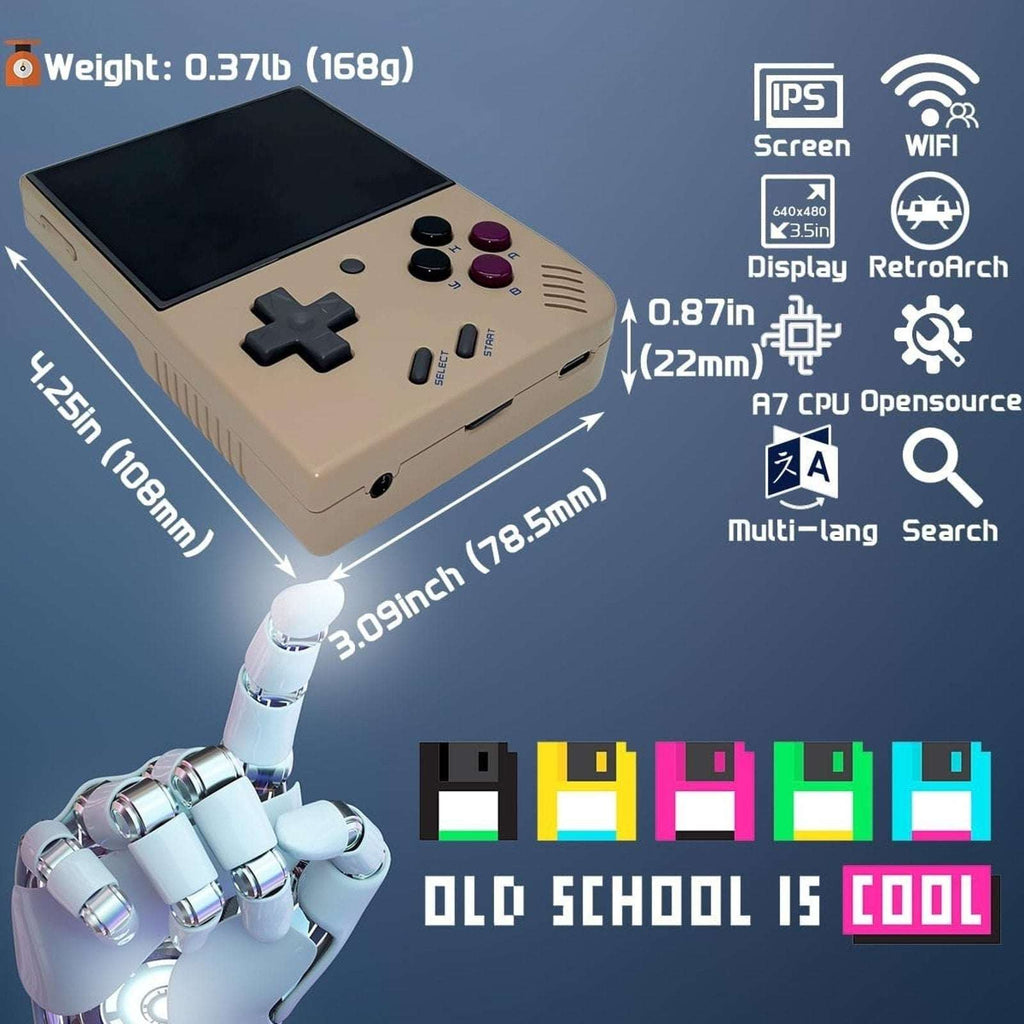 MIYOO Mini Plus Retro Handheld Game Console 64GB 3.5 inch IPS Screen Gray NEW