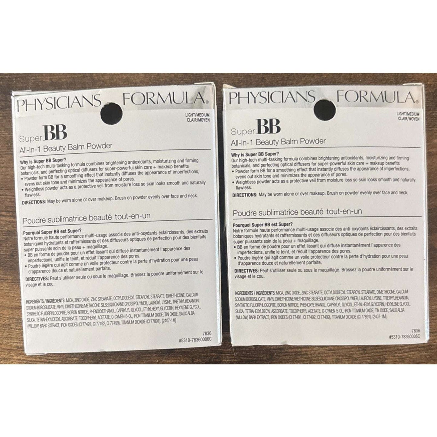 2-Pack Physicians Formula Super BB All-in-1 Beauty Balm Powder Light/Medium 7836