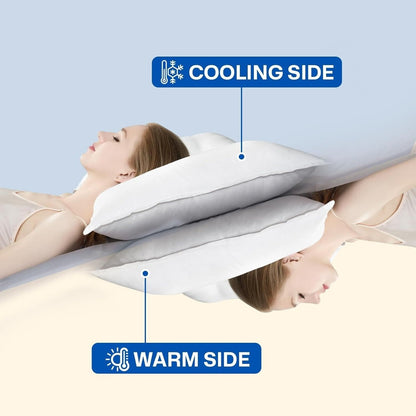 GOHOME Cooling Micro-Chill Ergonomic Bed Sleeping Pillow Soft Breathable Cotton