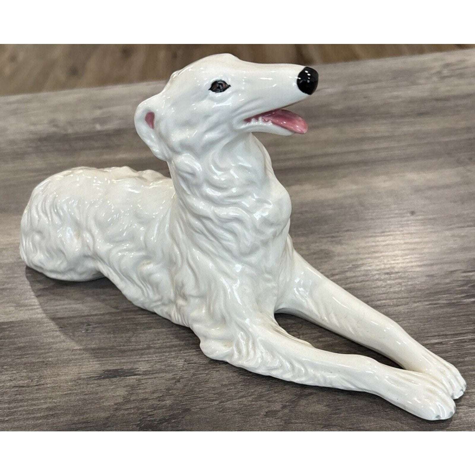 1960 Holland Mold Vintage Hand-Painted Ceramic Large Borzoi Russian Wolfhound
