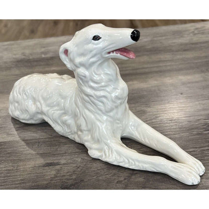 1960 Holland Mold Vintage Hand-Painted Ceramic Large Borzoi Russian Wolfhound