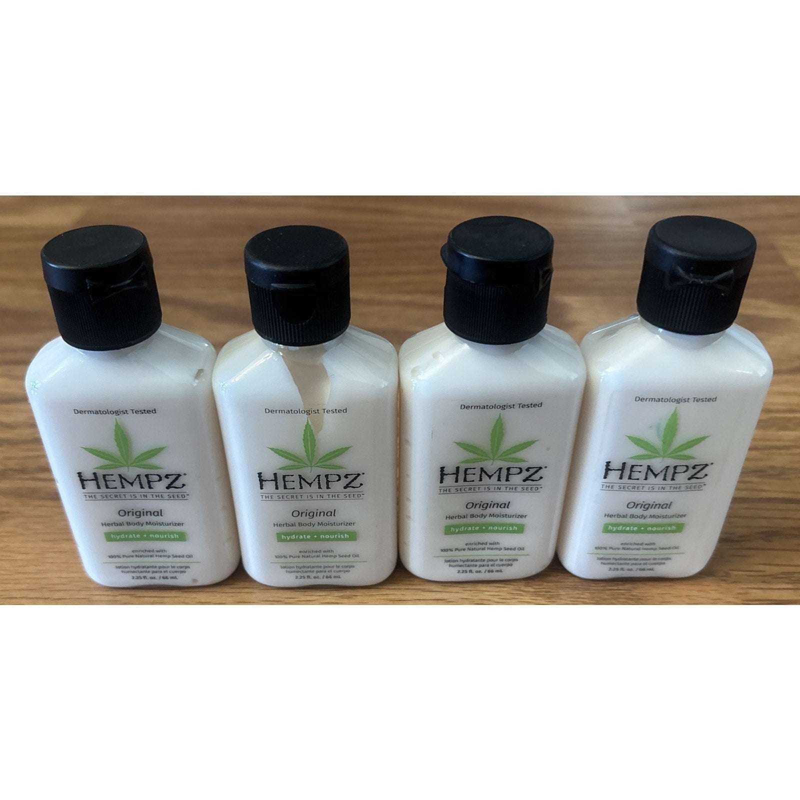 (4) Hempz Original 100% Pure Natural Herbal Moisturizer Lotion 2.25oz Travel