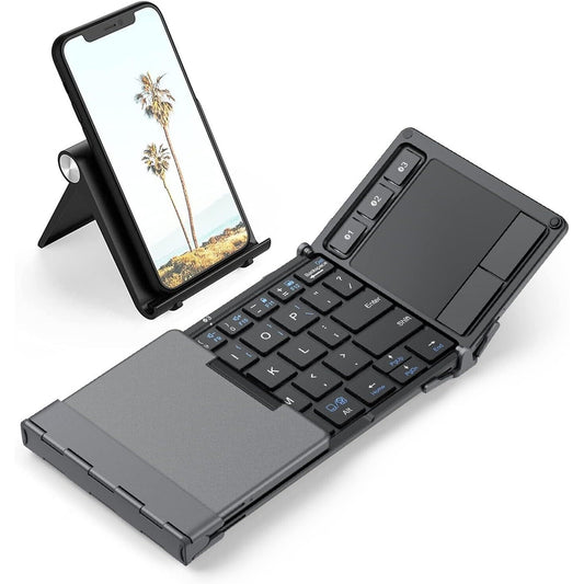 iClever IC-BK08 Tri-folding Wireless Keyboard with Touchpad Dark Gray