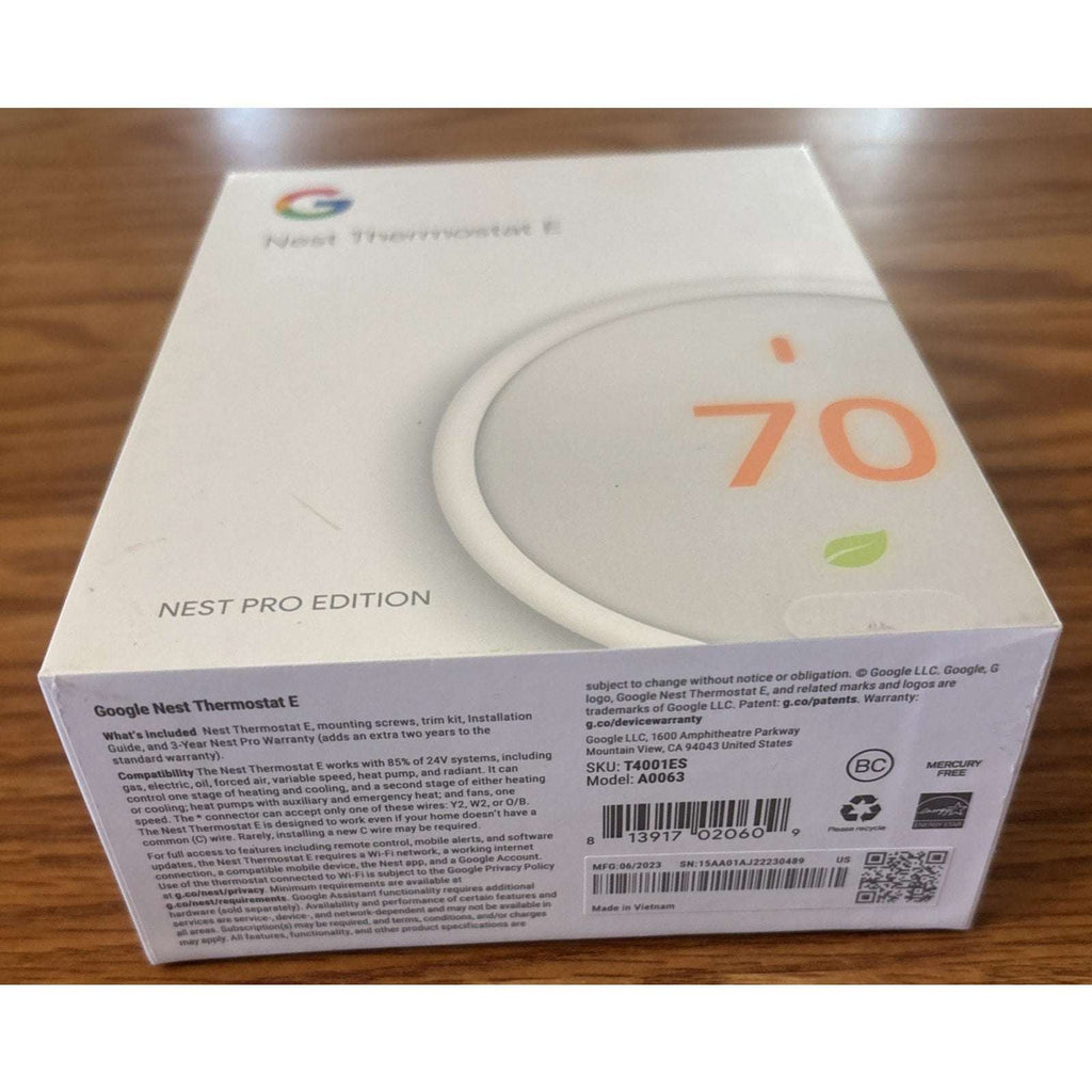 Google Nest Thermostat E Nest Pro Edition Model: A0063 T4001ES - New Open Box