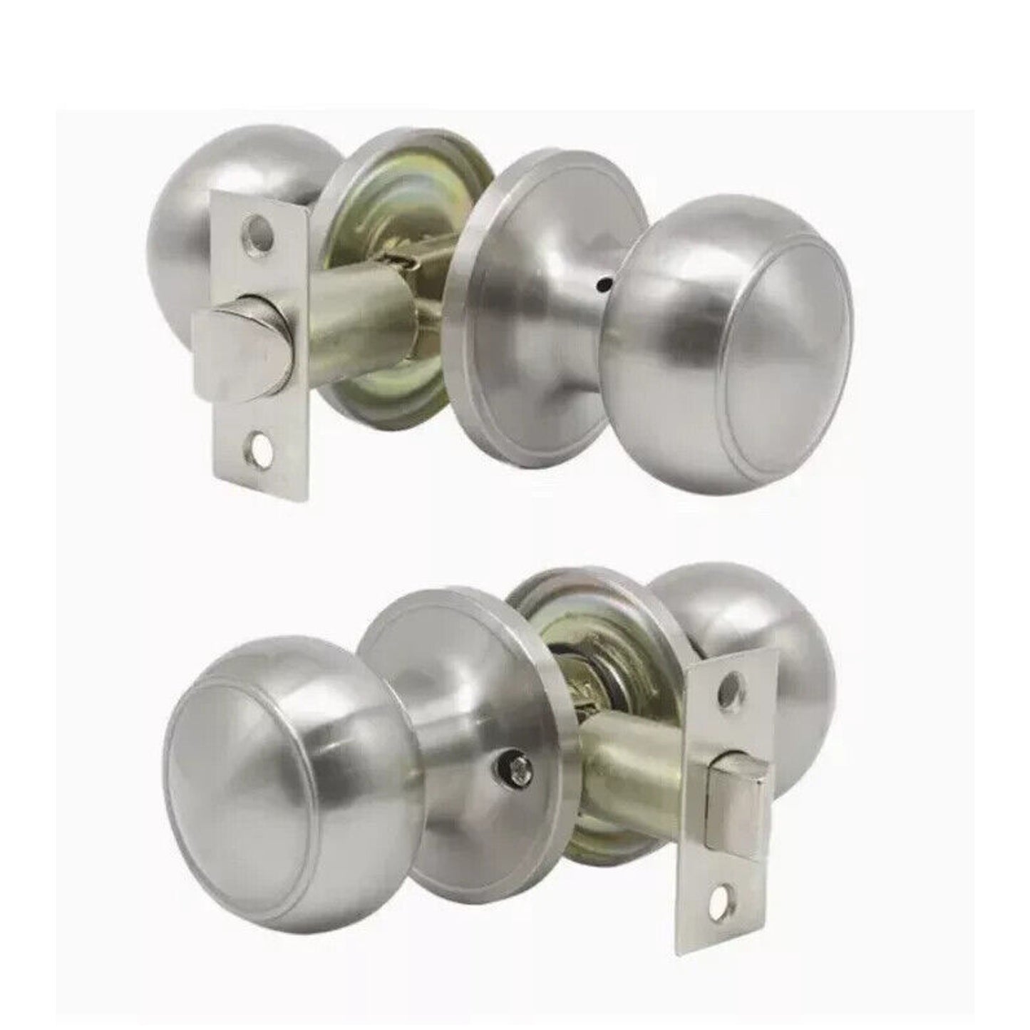 10 Pack Probrico Satin Nickel Passage Door Knobs Round Handles Hall Closet