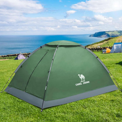 CAMEL CROWN Camping Tent Green/Grey 2 Person Waterproof Lightweight Quick Setup