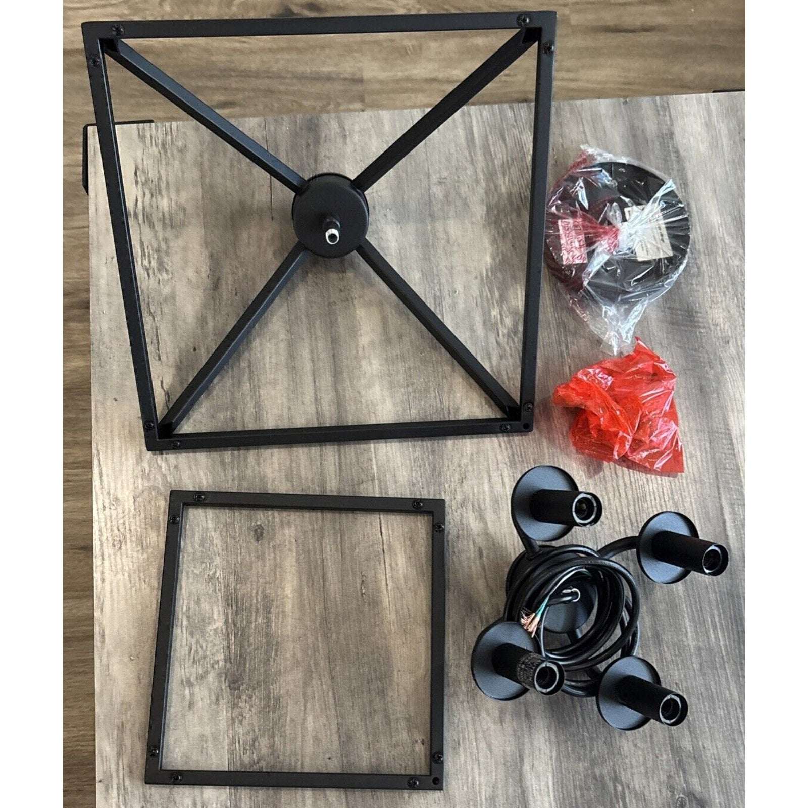 Seaside Village 4 Light Black Farmhouse Lantern Chandelier Ceiling Light Fixture