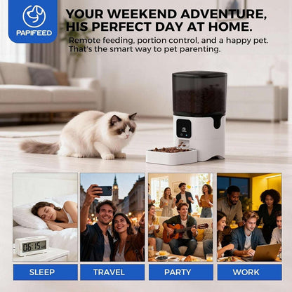 Automatic 6L Multi Cat Dog Pet Food Dispenser with Slow Feed 5G WiFi APP Control