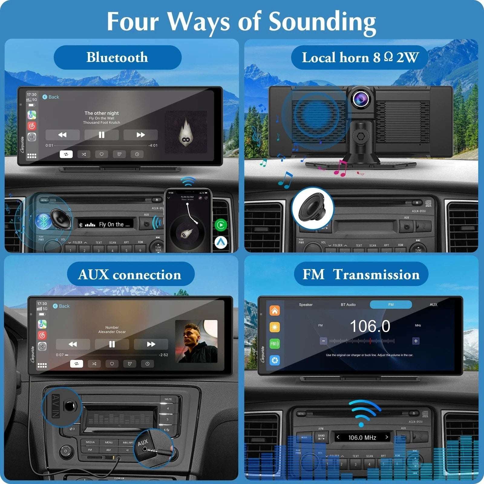 CARPURIDE W903 Smart Multimedia Wireless Carplay & Android Auto with Dash Camera
