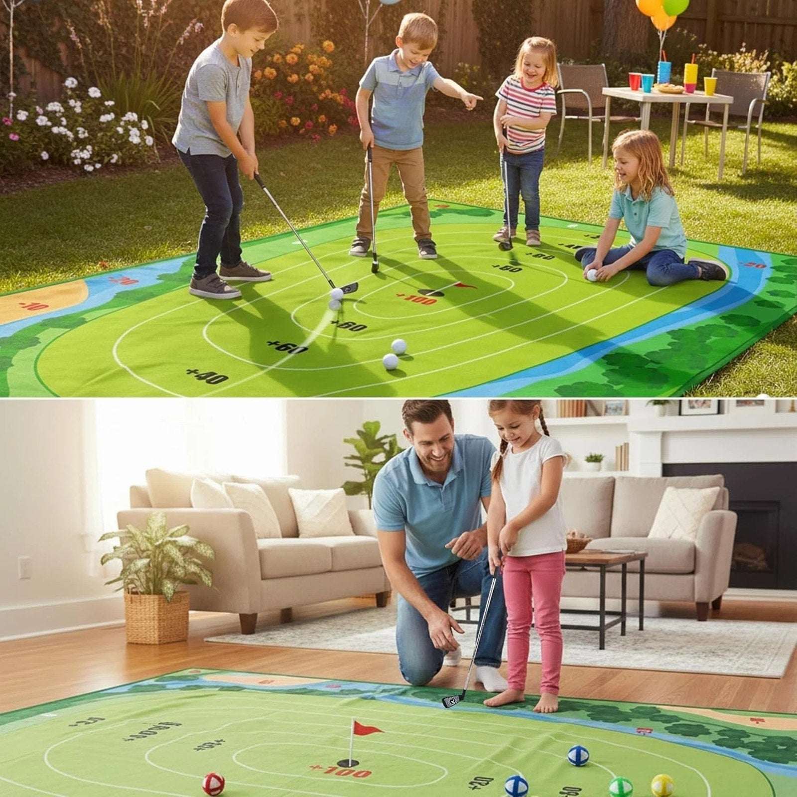 Golf Chipping Game Portable Sticky Golf Target Practice Set Indoor/Outdoor 3Mode