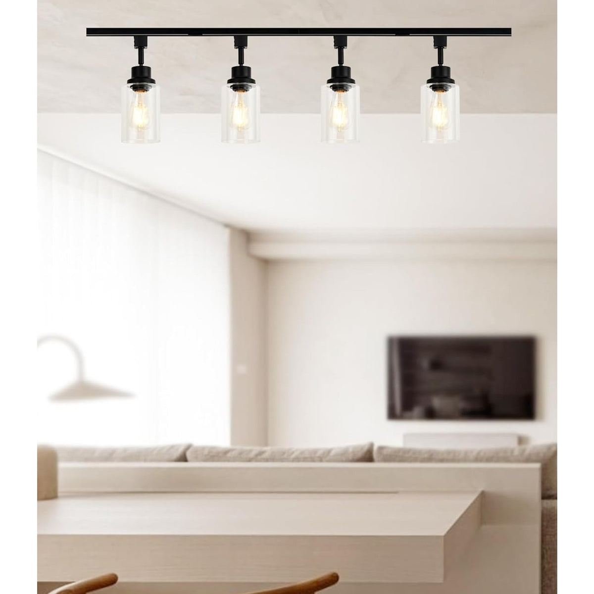 4 Pack H Track Lighting Heads E26 Track Light Heads Modern Glass Pendant Lights