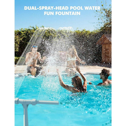 Dual Spray Swimming Pool Fountain, Adjustable Water Sprinkle for Intex & Bestway