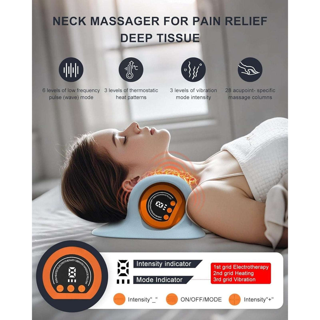 Upgraded Neck Shoulder Massager Device with Heat, Pulse & Vibration Rechargeable