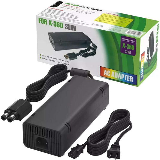 For Xbox 360 Slim Console Power Supply Brick AC Adapter Charger with Power Cord