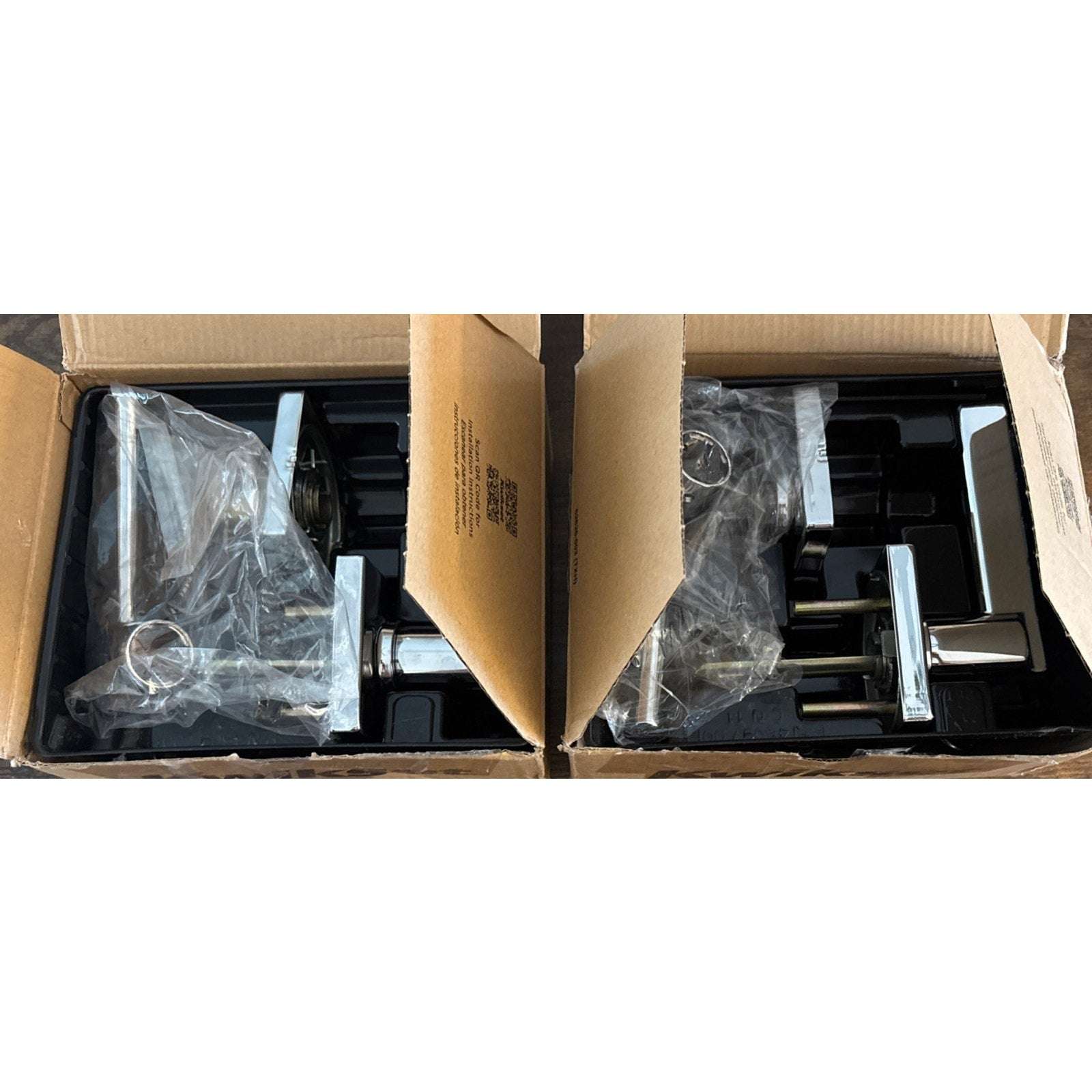 2 Kwikset 92001-605 Casey Passage Hallway Closet Door Square Lever Set in Chrome
