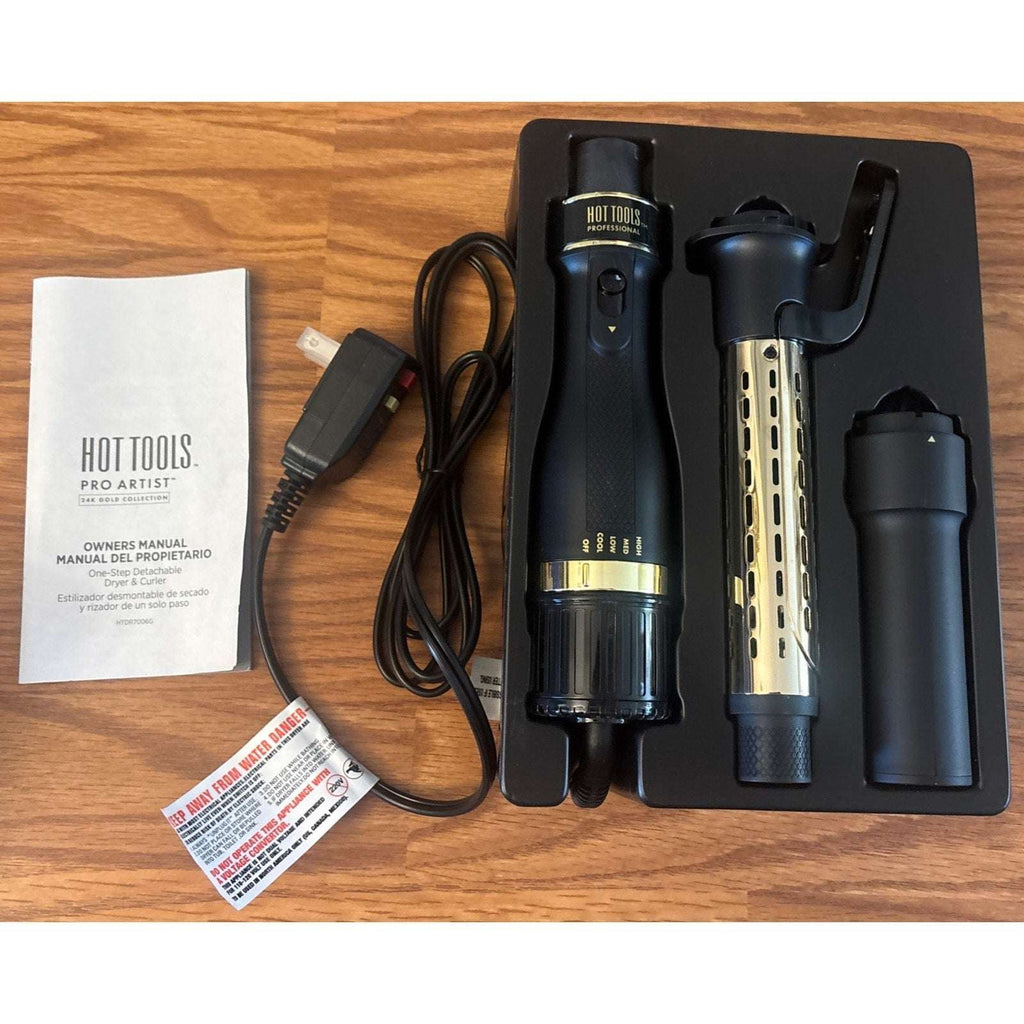 Pro Artist 24K Gold One Step Hair Dryer & Blowout Curler with 360° Air Flow -NEW