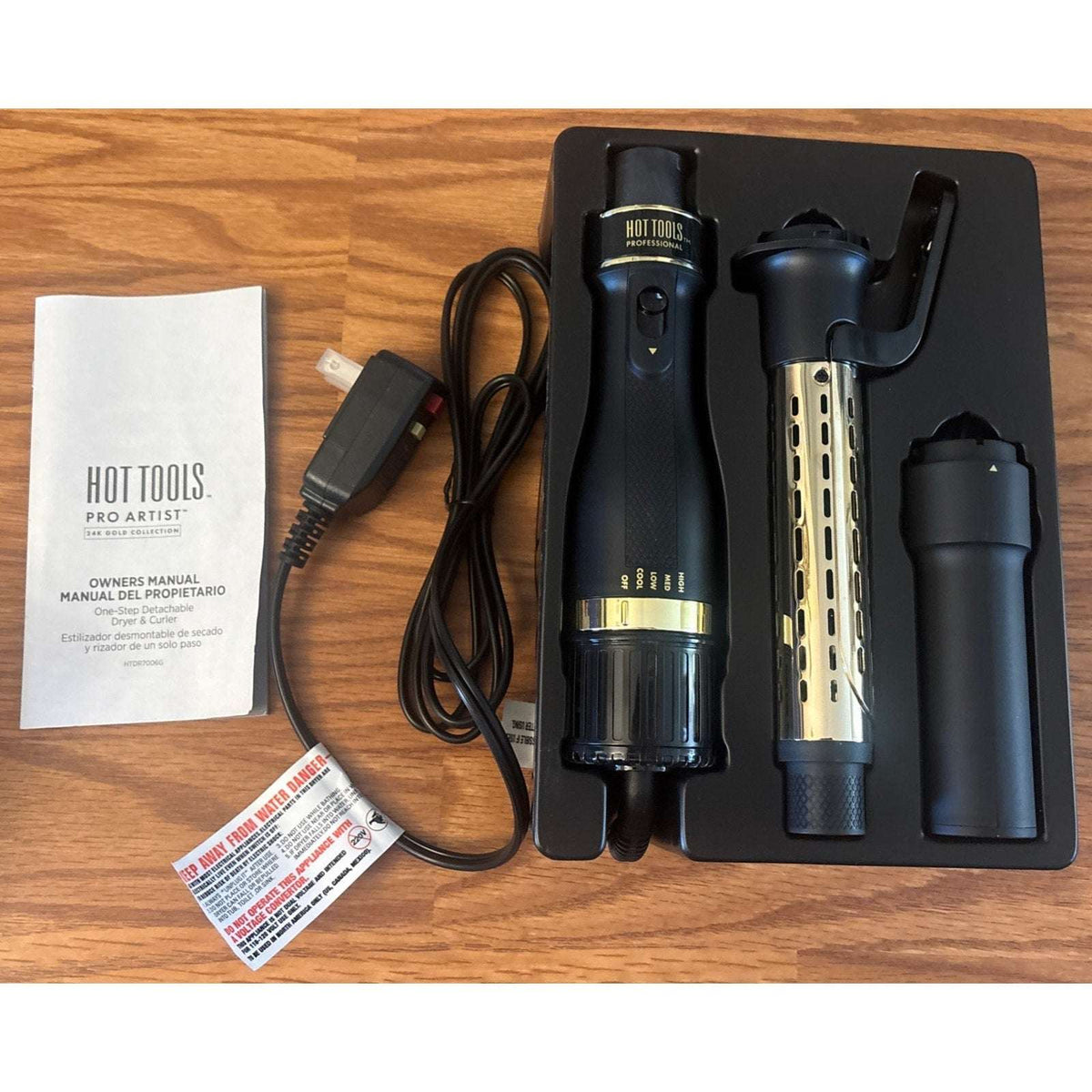 Pro Artist 24K Gold One Step Hair Dryer & Blowout Curler with 360° Air Flow -NEW
