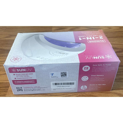 SUNUV SUNONE 2-in-1 UV LED Nail Lamp Quick-Dry Timer Memory Auto-Sensing White