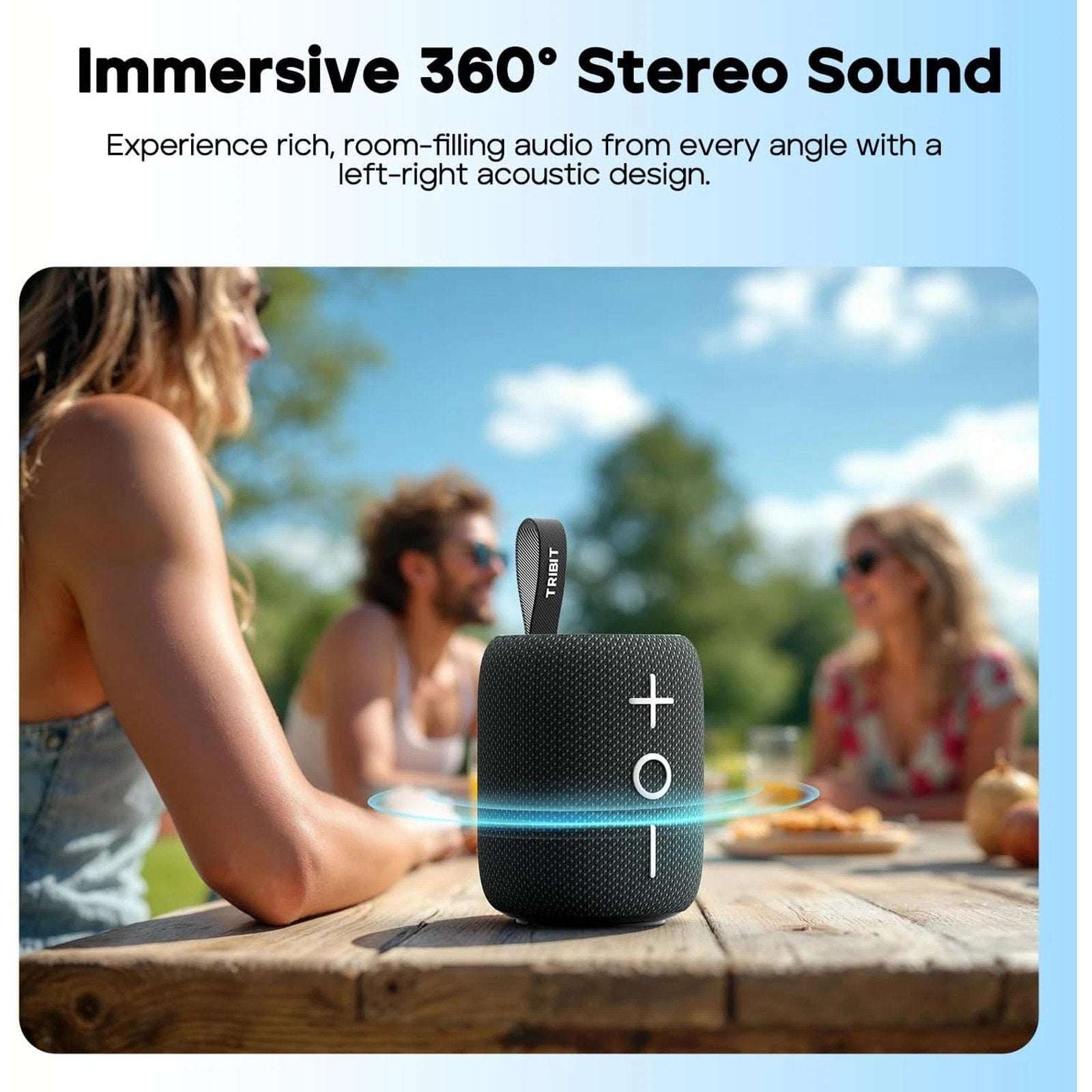 Tribit StormBox Mini+ Portable Waterproof Bluetooth RGB Speaker 360° Sound BTS33