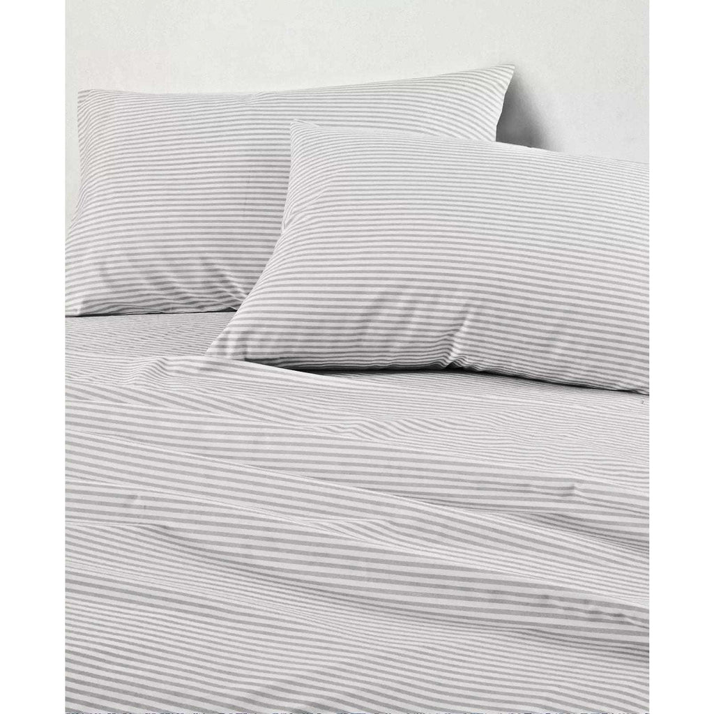 FAIRFIELD SQUARE Soft Microfiber 4 Piece Sheet Set Gray Stripe California King