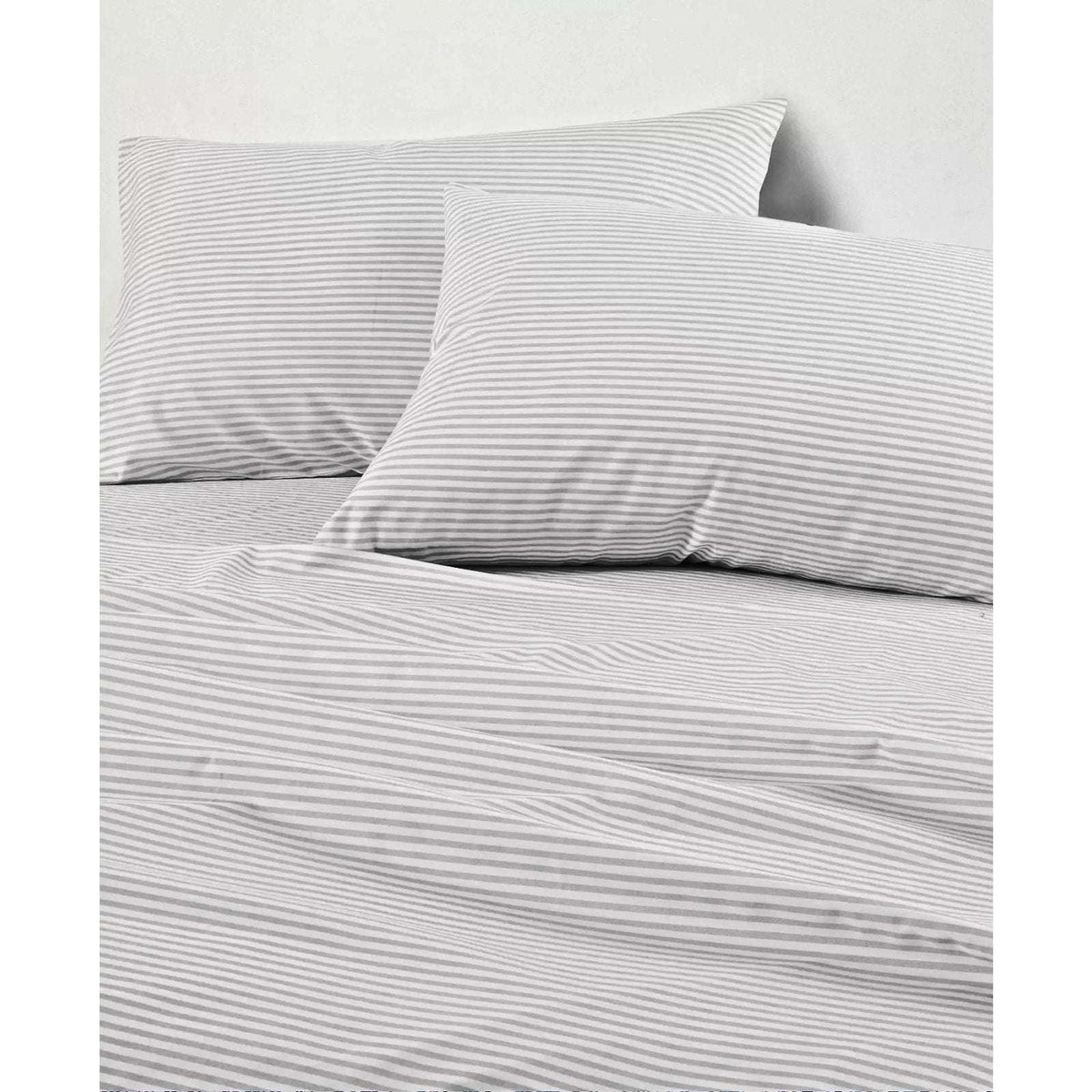 FAIRFIELD SQUARE Soft Microfiber 4 Piece Sheet Set Gray Stripe California King
