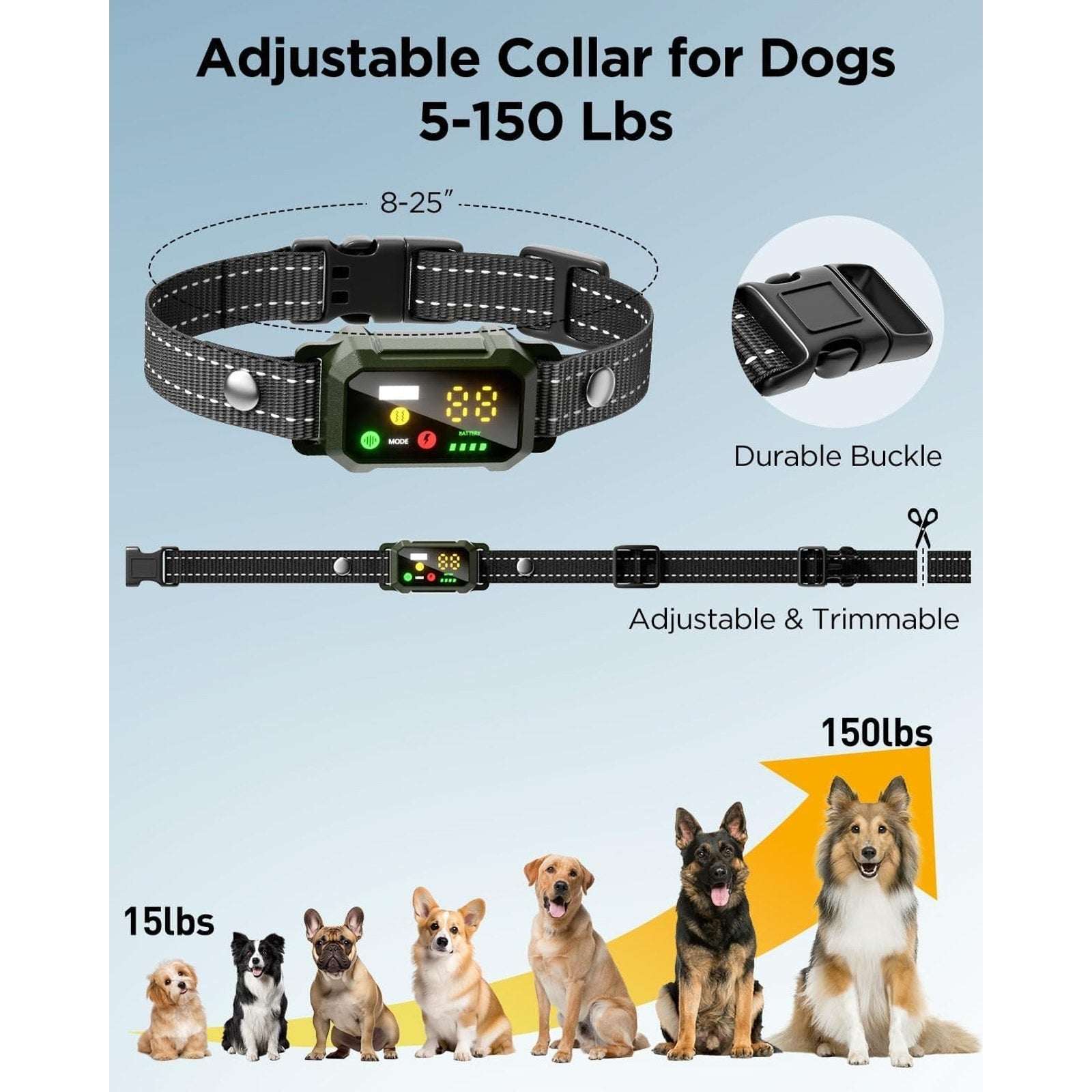 BLACKDOG Military Dog Shock Collar 4200ft Training Collar w/ Remote & LED Light