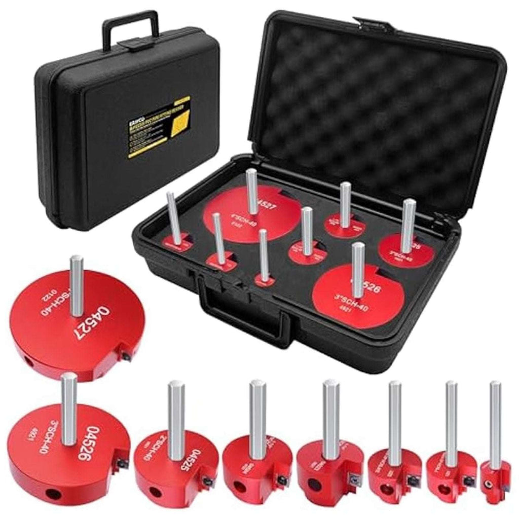 8Pc PVC Pipe Reamer Kit Socket Saver for Standard 1/2" Drills Fits 1/2"-4" Pipes