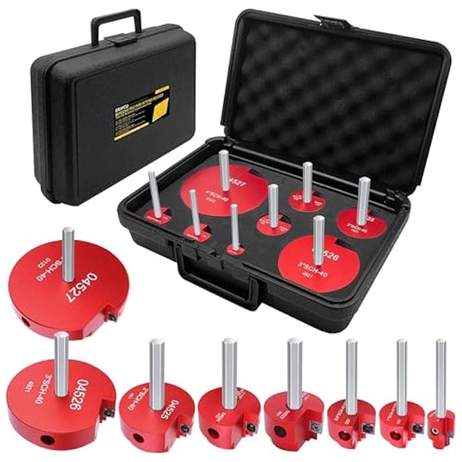 8Pc PVC Pipe Reamer Kit Socket Saver for Standard 1/2" Drills Fits 1/2"-4" Pipes