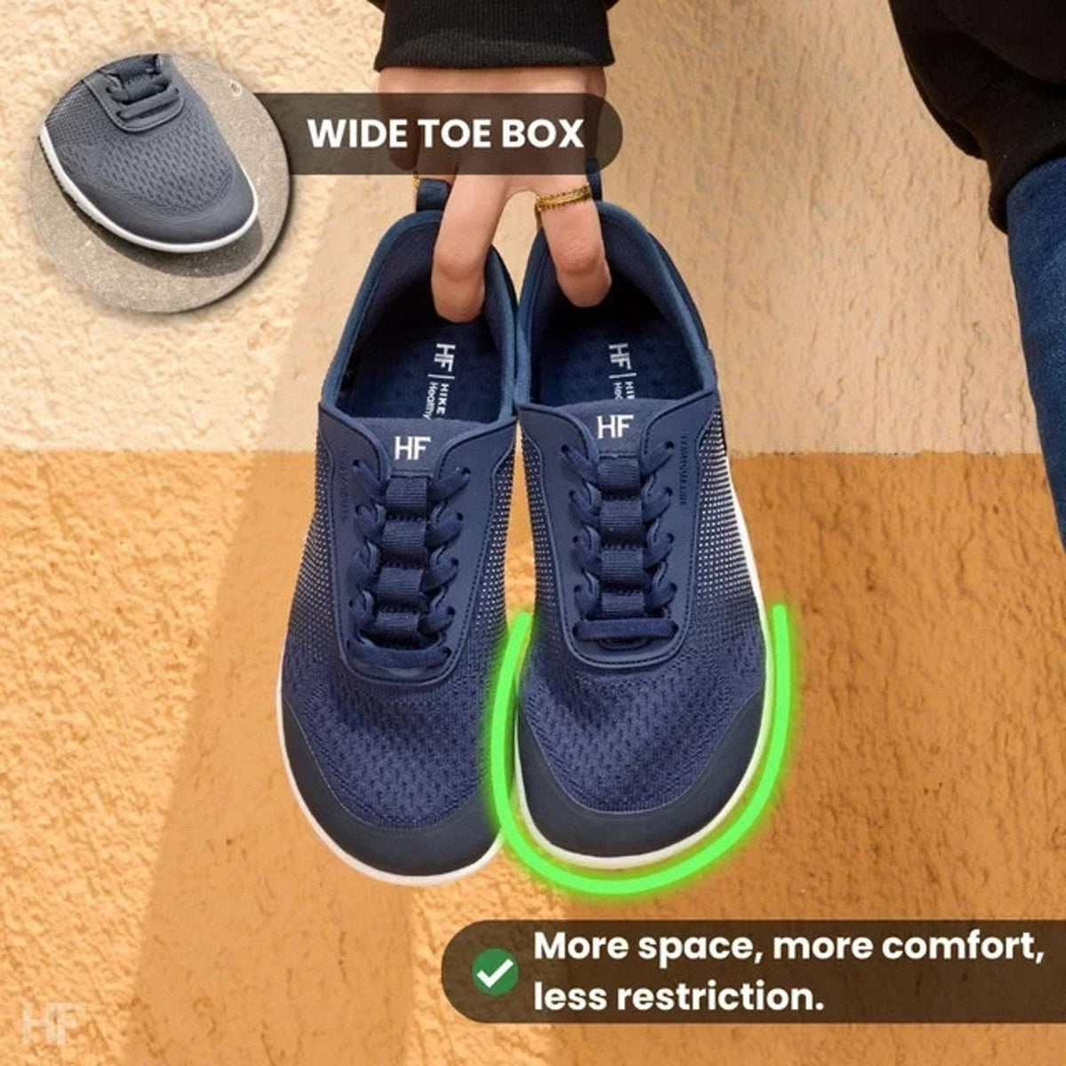 Hike Footwear HF Stride Blue Barefoot Sneakers Unisex Size EU42 W11-11.5 M9-9.5