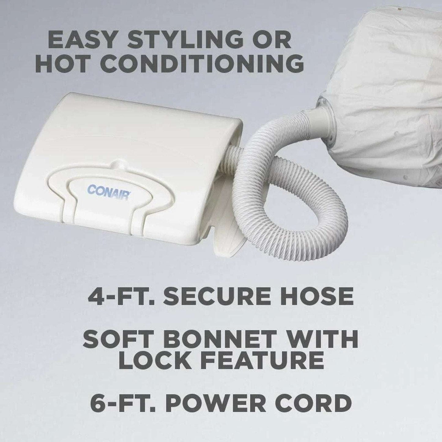 Conair Soft Bonnet Hair Dryer Styling Cap 4 Heat/Speed Settings & Volume Brush