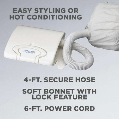 Conair Soft Bonnet Hair Dryer Styling Cap 4 Heat/Speed Settings & Volume Brush