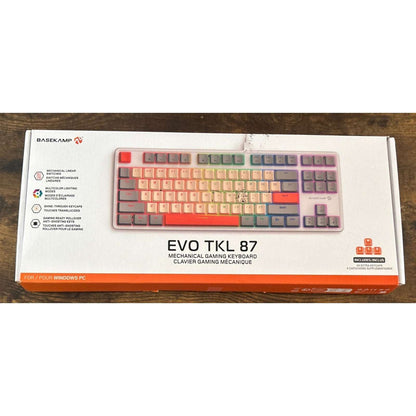 Retro EVO TKL 87 Mechanical Gaming Keyboard w Linear Switches Rainbow Lighting E