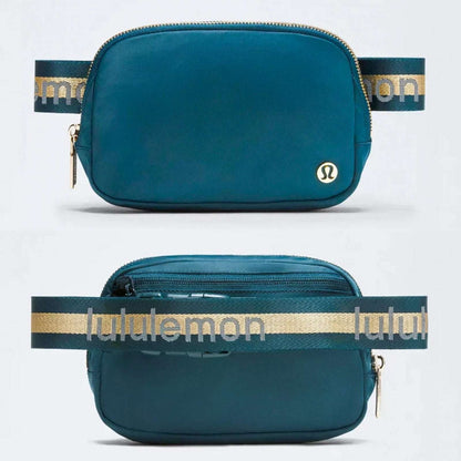 NWT Lululemon Everywhere Belt Bag 1L Teal/Gold Wordmark Crossbody Waist Pack