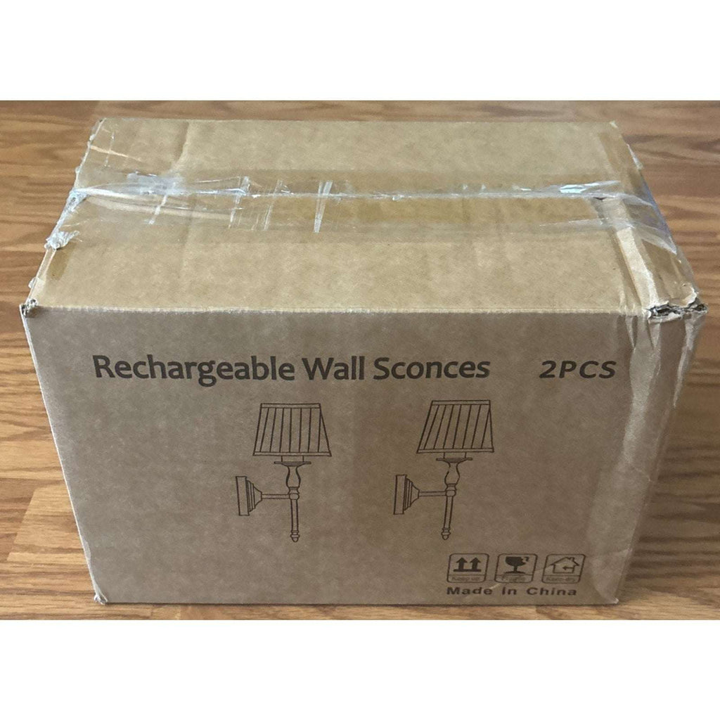 Battery Operated Wall Sconce Set of 2, Vintage Gold Wireless Rechargeable Lights