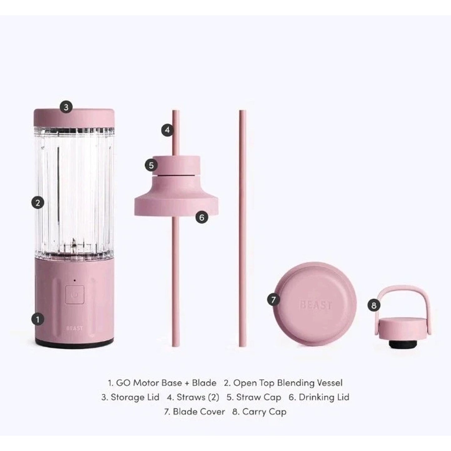 Beast GO Cordless, Premium Portable Blender for Shakes & Smoothies 22oz (Lilac)