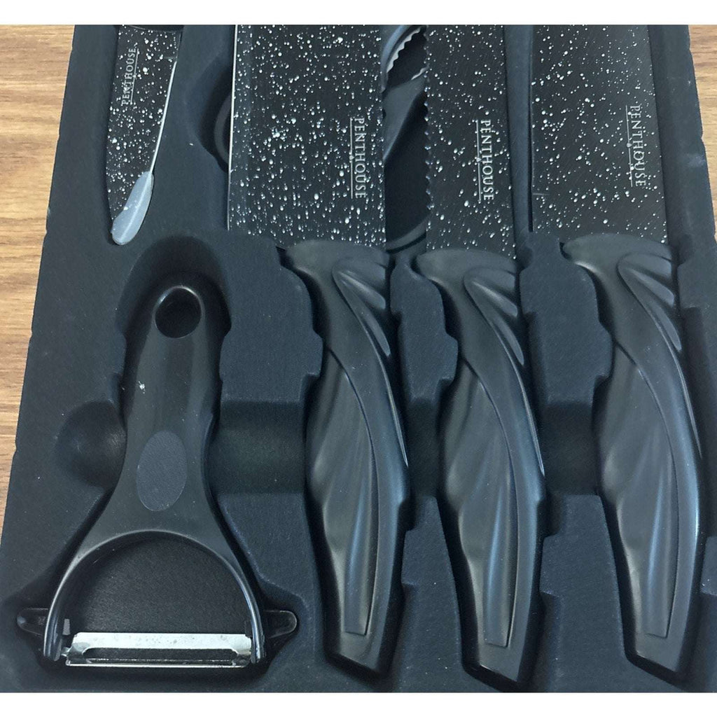 Swiss Culinary Knife Set Penthouse KF-10 Marble Coated Antibacterial 6 Piece Set