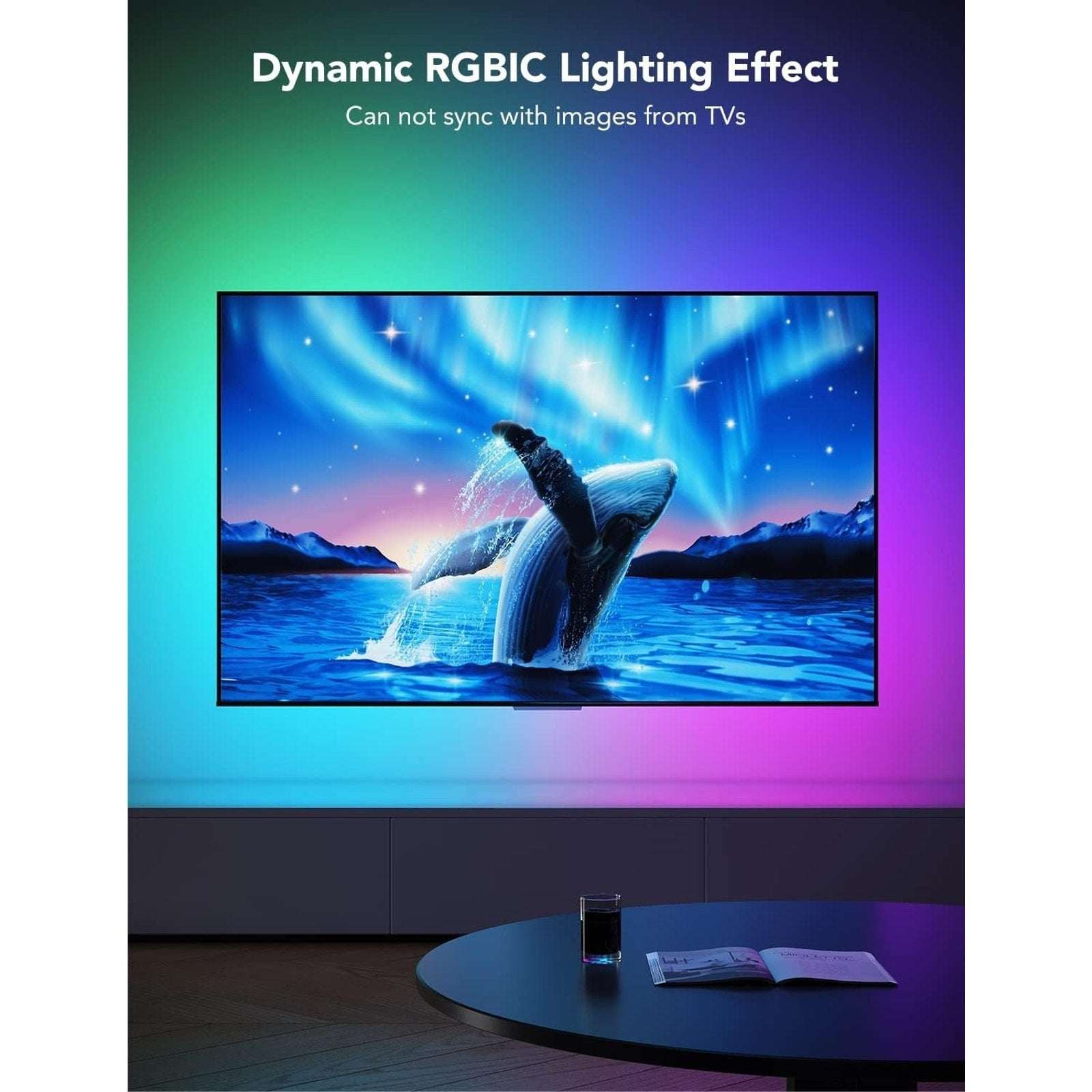 Govee RGBIC TV LED Backlight for 70-80 inch TVs App & Voice Control, Music Sync