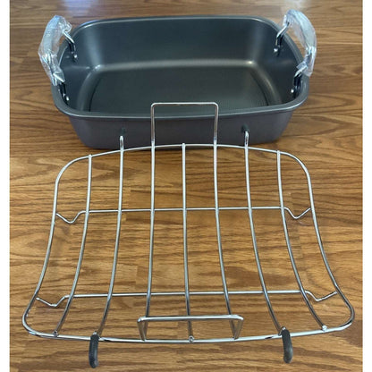 Circulon Nonstick Roasting Pan / Roaster w/ Rack - 17 Inch x 13 Inch 24lbs Gray